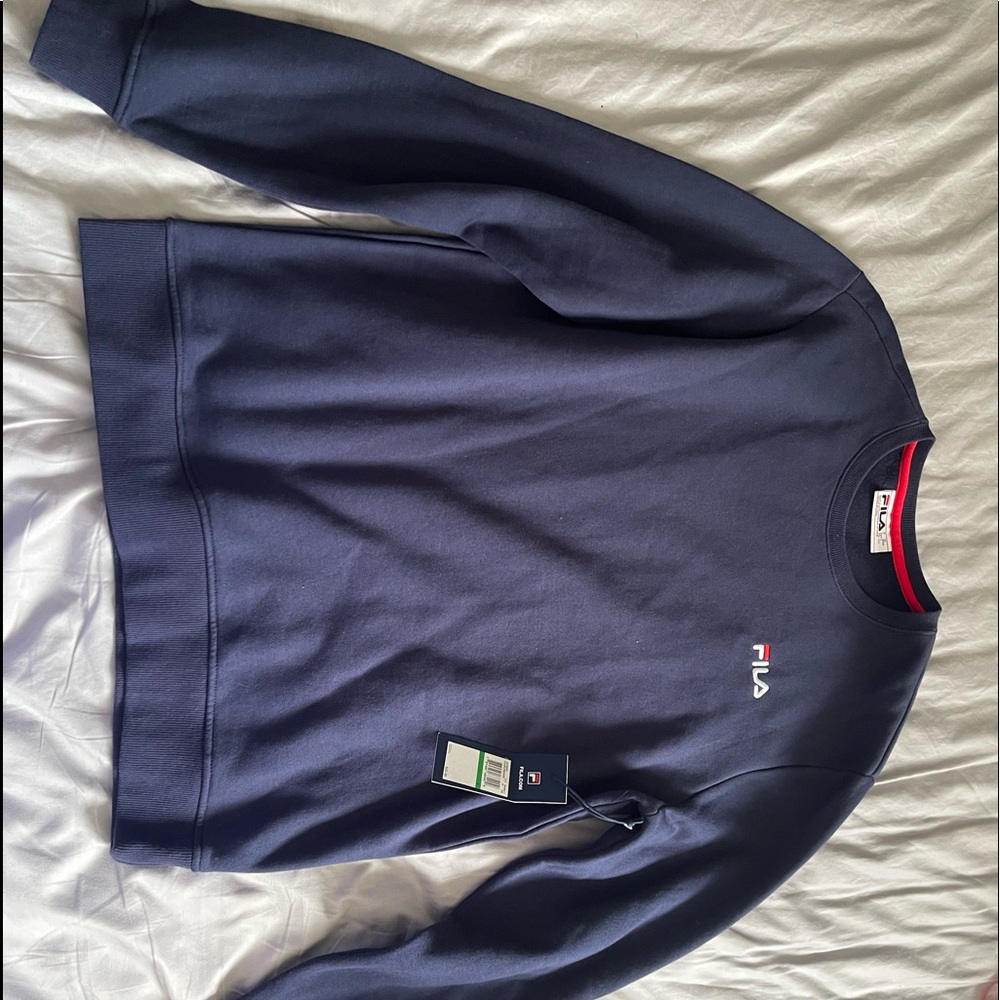 Fila crewneck sweat shirt. Navy blue . Size large. Brand new
